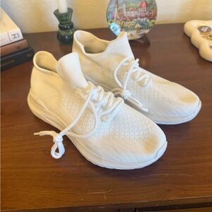 White Knit Sneakers